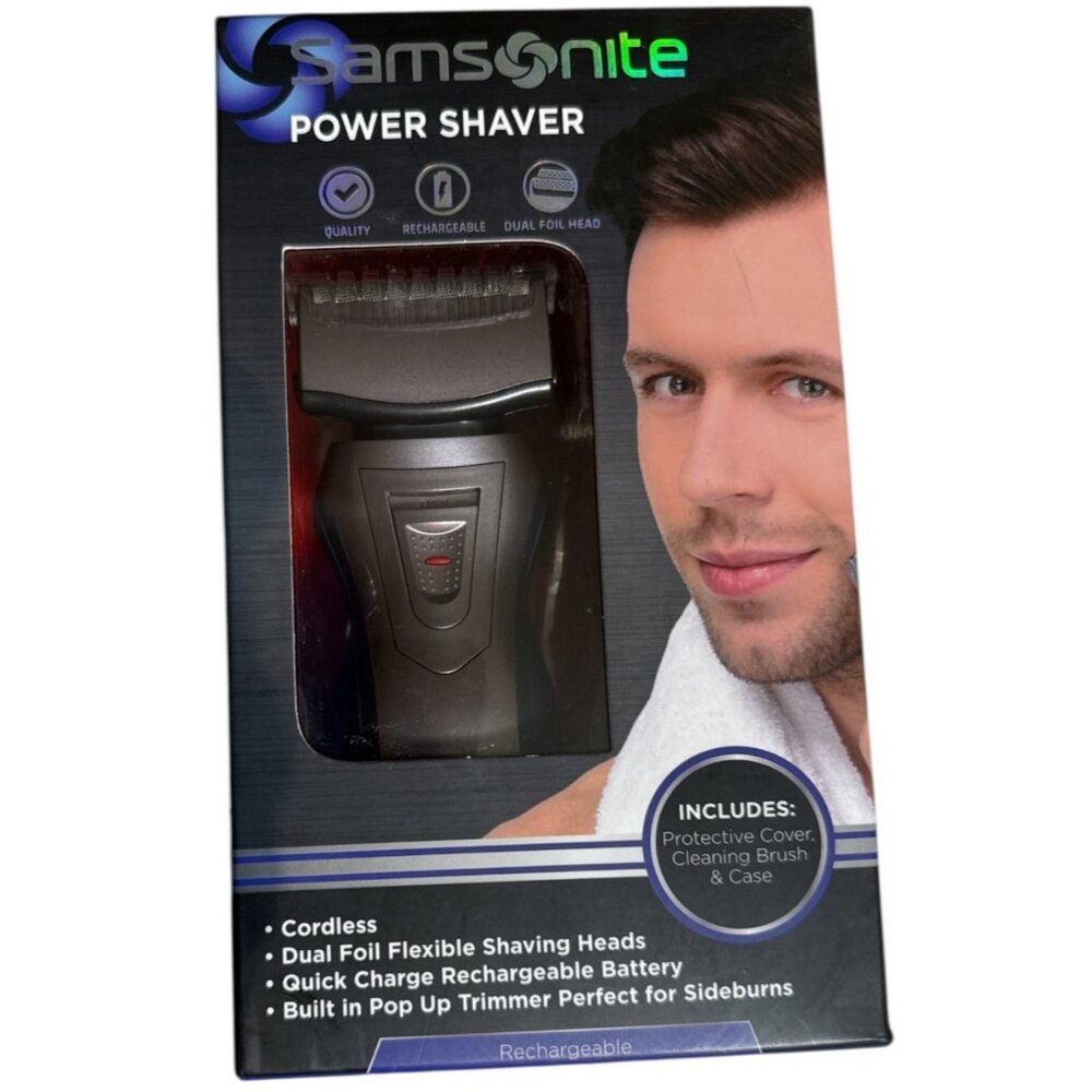 Samsonite Power Shaver Rechargeable Cordless 3 Head Rotary Shaver New